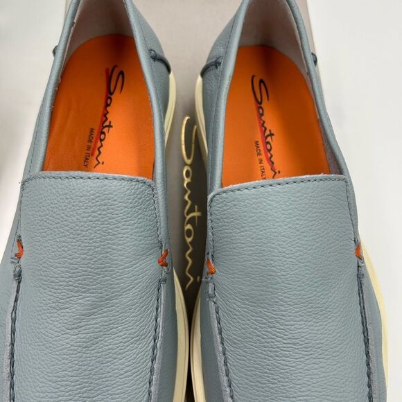 Men's Santoni leather loafers size 7.5 US made in Italy - Picture 10 of 11